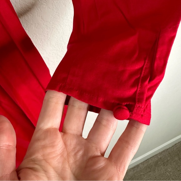 NWT REFORMATION Isaac Ruched Organic Cotton Dress in Red SZ US 8 - Picture 11 of 11